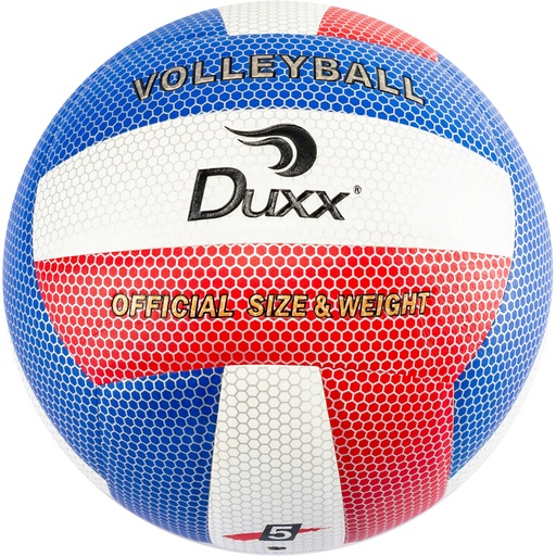 [0512-2] BALON VOLLEY BALL DUXX PU #5 BCO/AZUL/ROJO